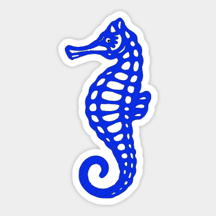 Blue Sea Horse Sticker